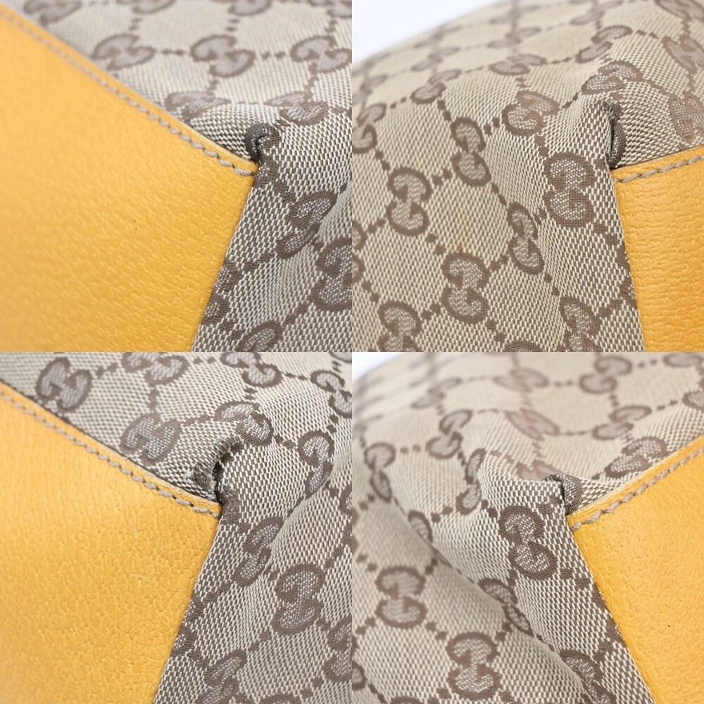 GUCCI GG Canvas Shoulder Tote Bag Leather canvas Yellow Italy 66CA368 - Picture 13 of 14